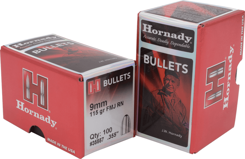 Load image into Gallery viewer, Hornady - 9mm (0.355") - 115gr - FMJ/RN - (100 ct)
