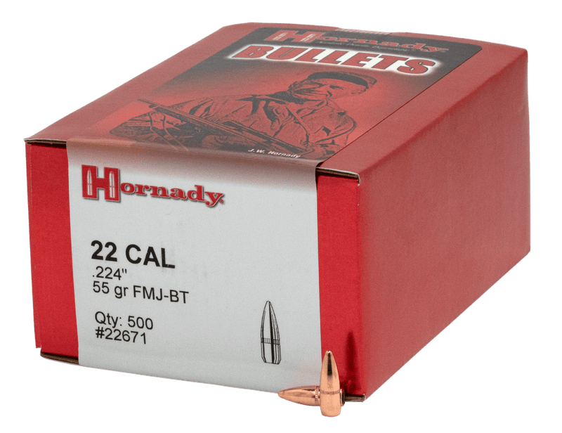 Load image into Gallery viewer, Hornady - .22 Caliber (0.224") - 55gr - FMJ w/Cannelure - (100 ct)