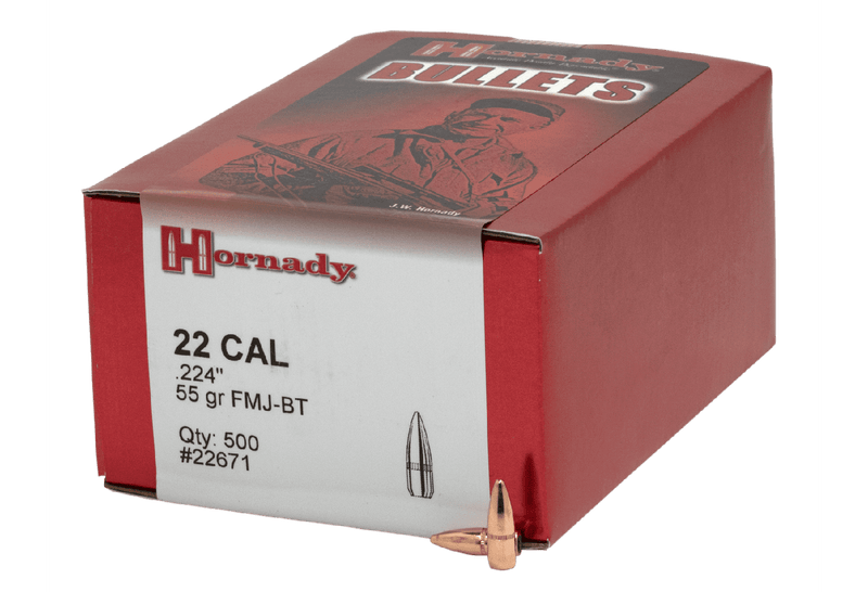 Load image into Gallery viewer, Hornady - .22 Caliber (0.224") - 55gr - FMJ w/Cannelure - (500 ct)