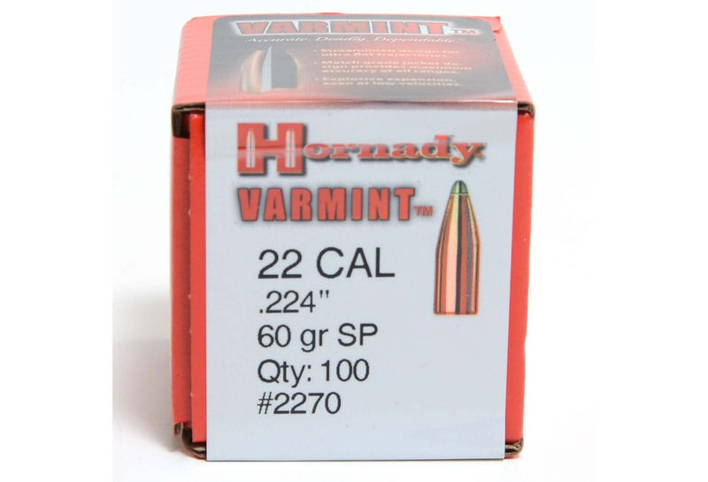 Load image into Gallery viewer, Hornady - .22 Caliber (0.224&quot;) - 60gr - SP - (100 ct)
