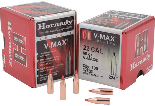 Hornady - .22 Caliber (0.224") - 60gr - V-Max - (100 ct)